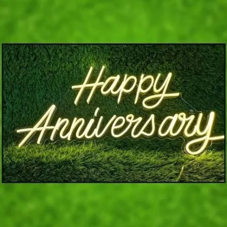 Happy Anniversary Neon Sign Board || Transparent Background Glass Neon Sign Board